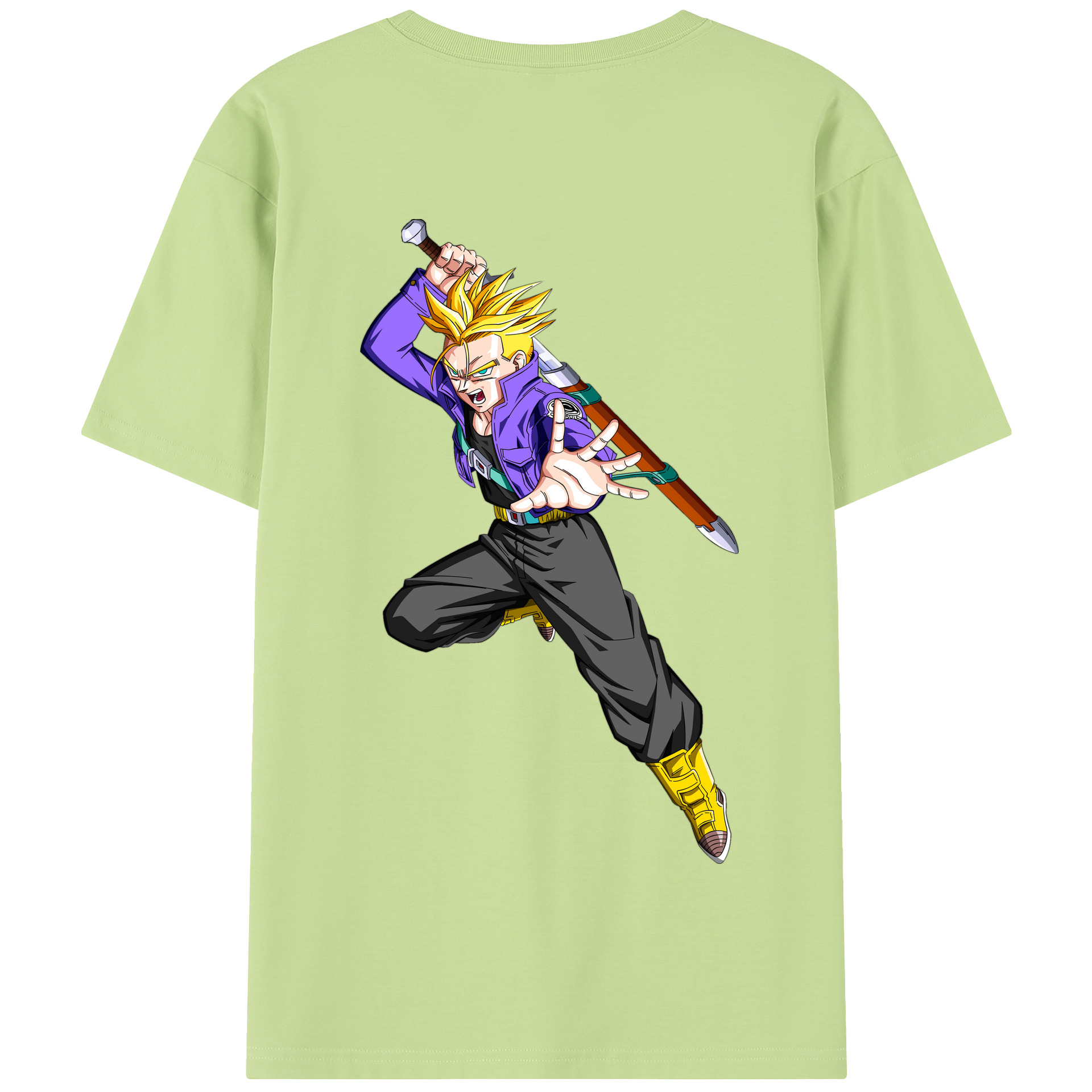 （画像用） ドラゴンボール トランクス（Torankusu）DRAGON BALL Trunks 綿100％半袖Tシャツ（背面プリント）